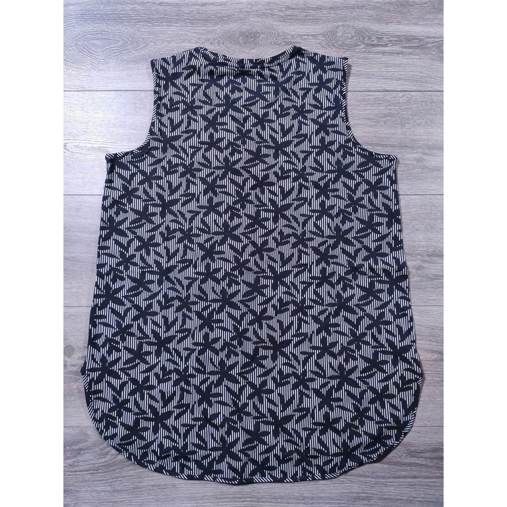 Lands End Tank Top Adult Medium 10-12 Black Floral Sun Crew Tunic Womens - Picture 6 of 6